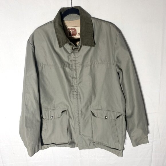 Vintage ID Rice Sportswear Beige Zip Front Lightweight Jacket Chore Coat L - Picture 1 of 16